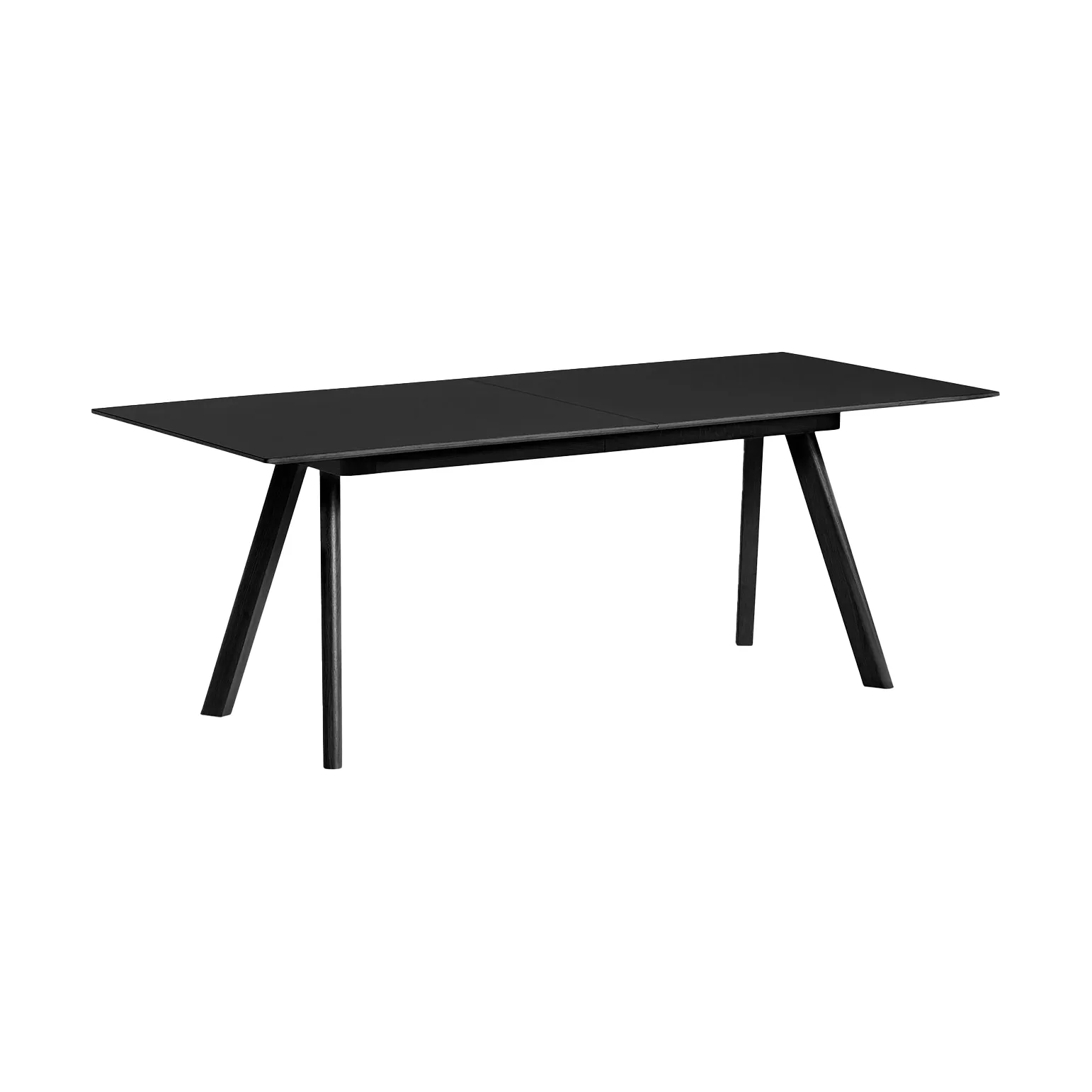 CPH30 2.0 Extendable dining table 80x160 cm, Black linoleum-lacquered oak HAY