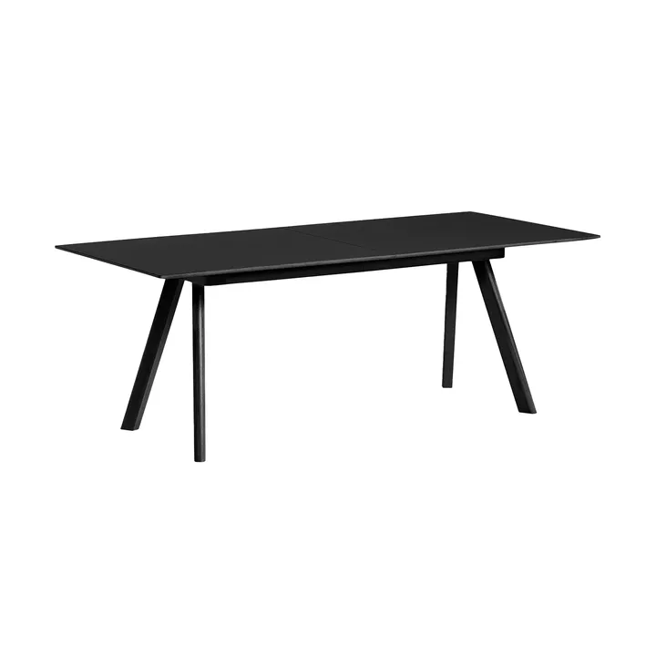 CPH30 2.0 Extendable dining table 80x160 cm - Black linoleum-lacquered oak - HAY
