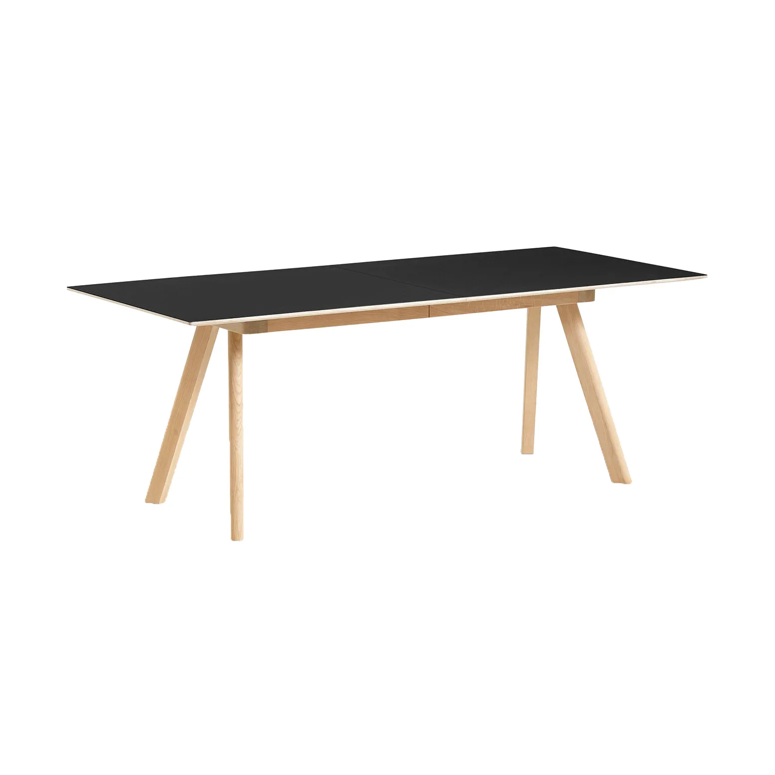 CPH30 2.0 Extendable dining table 90x200 cm, Black linoleum-lacquered oak HAY