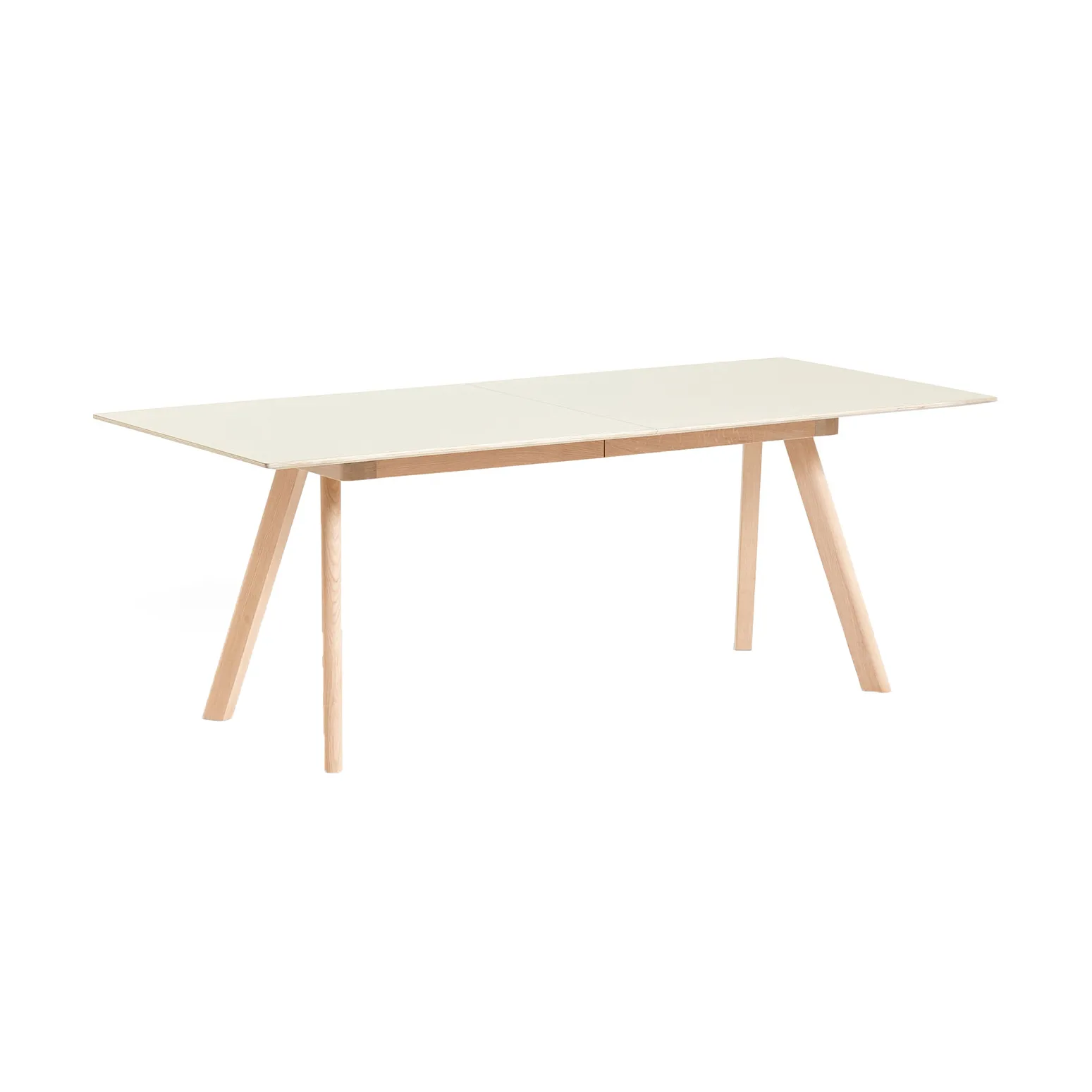 CPH30 2.0 Extendable dining table 90x200 cm, Off white linoleum-lacq. oak HAY