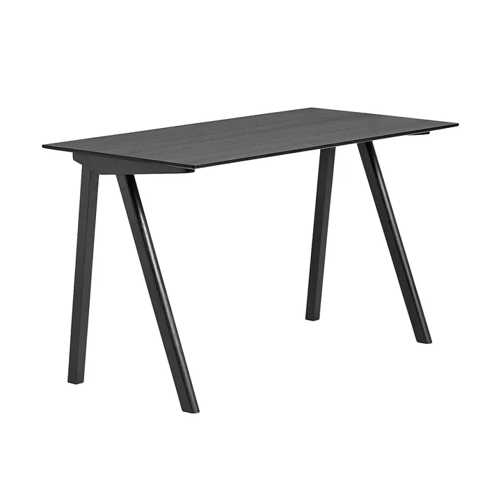 CPH90 2.0 desk 65x130 cm - Black-lacquered oak veneer - HAY