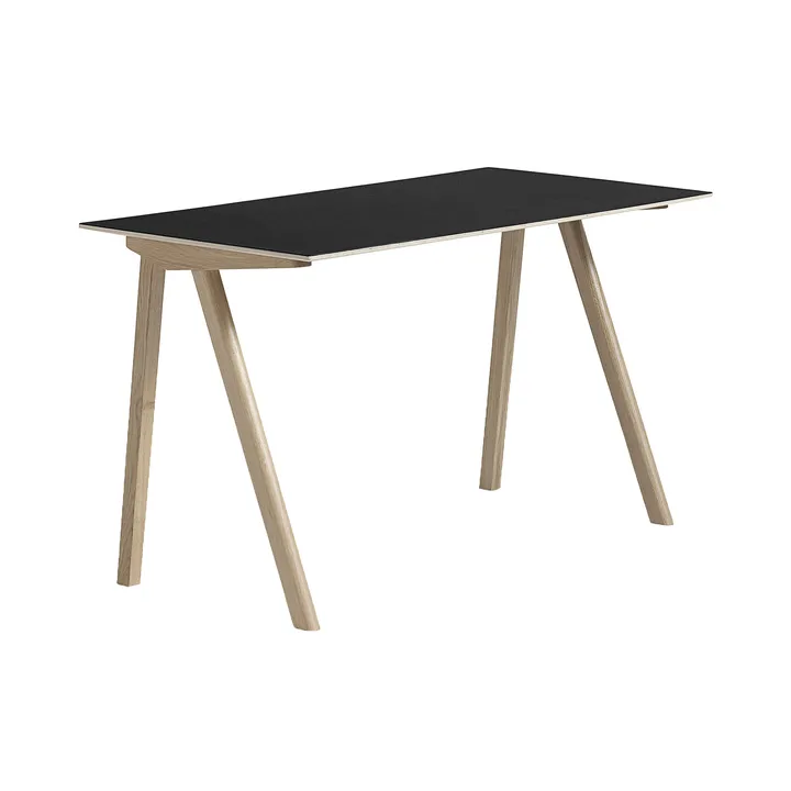 CPH90 2.0 desk 65x130 cm - Black linoleum-lacquered oak - HAY