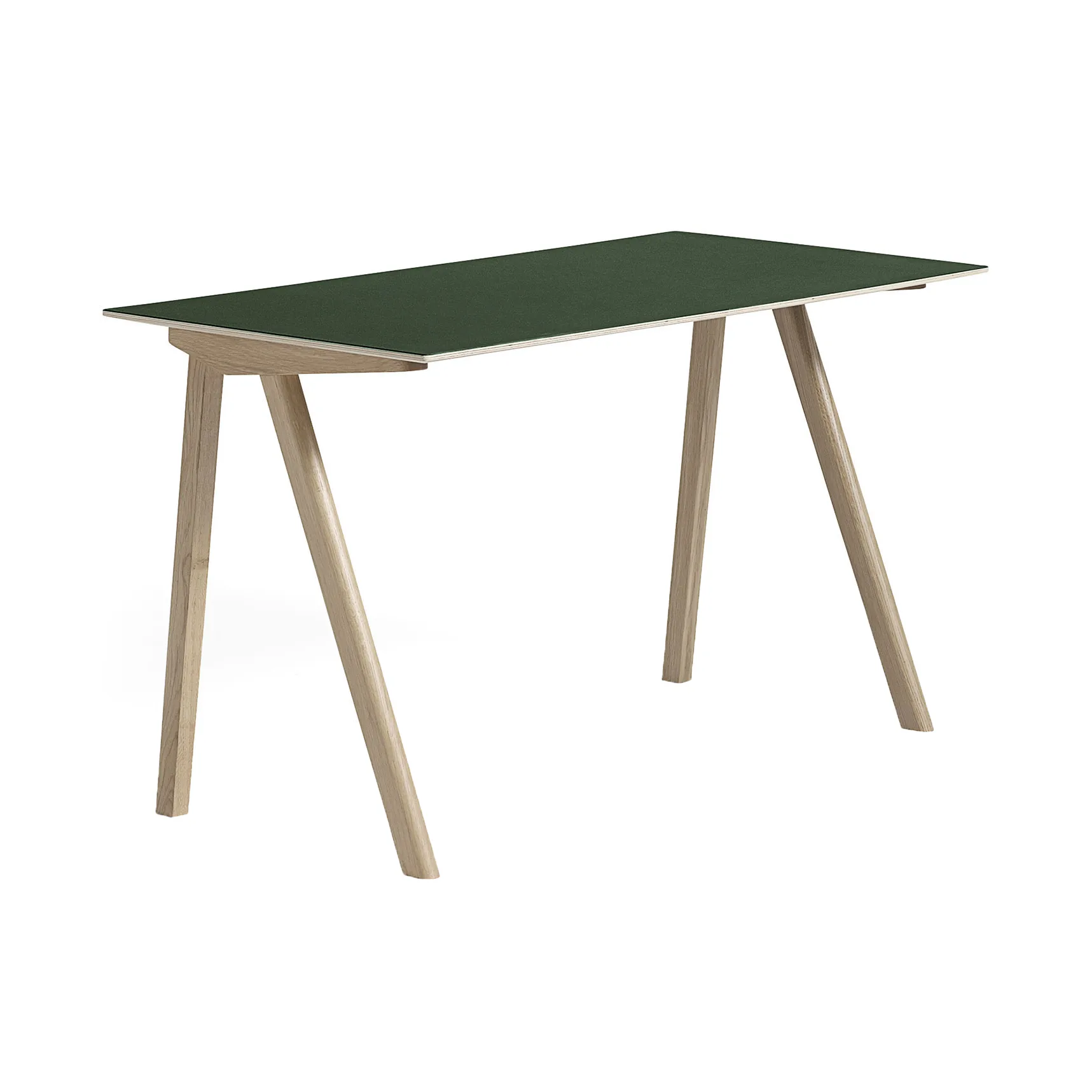 CPH90 2.0 desk 65x130 cm, Green linoleum-lacquered oak HAY