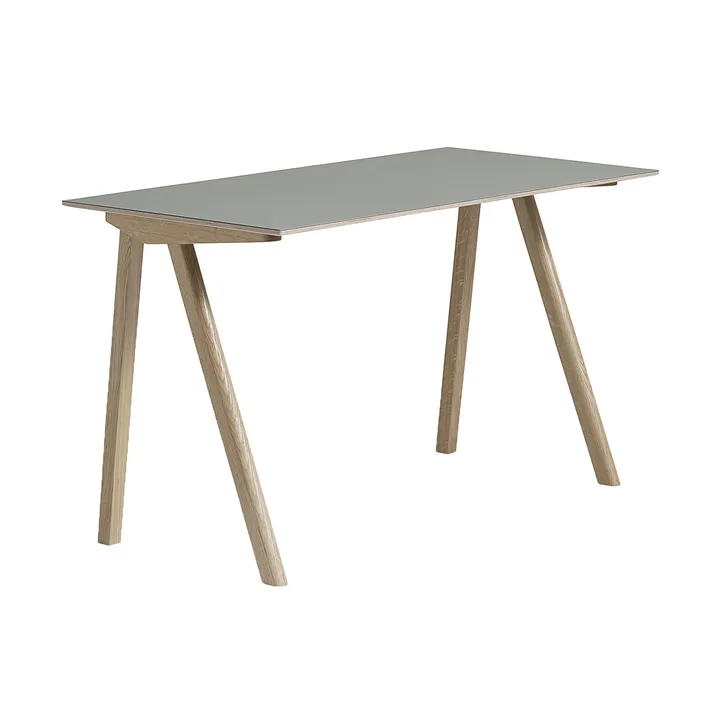 CPH90 2.0 desk 65x130 cm - Grey linoleum-lacquered oak - HAY
