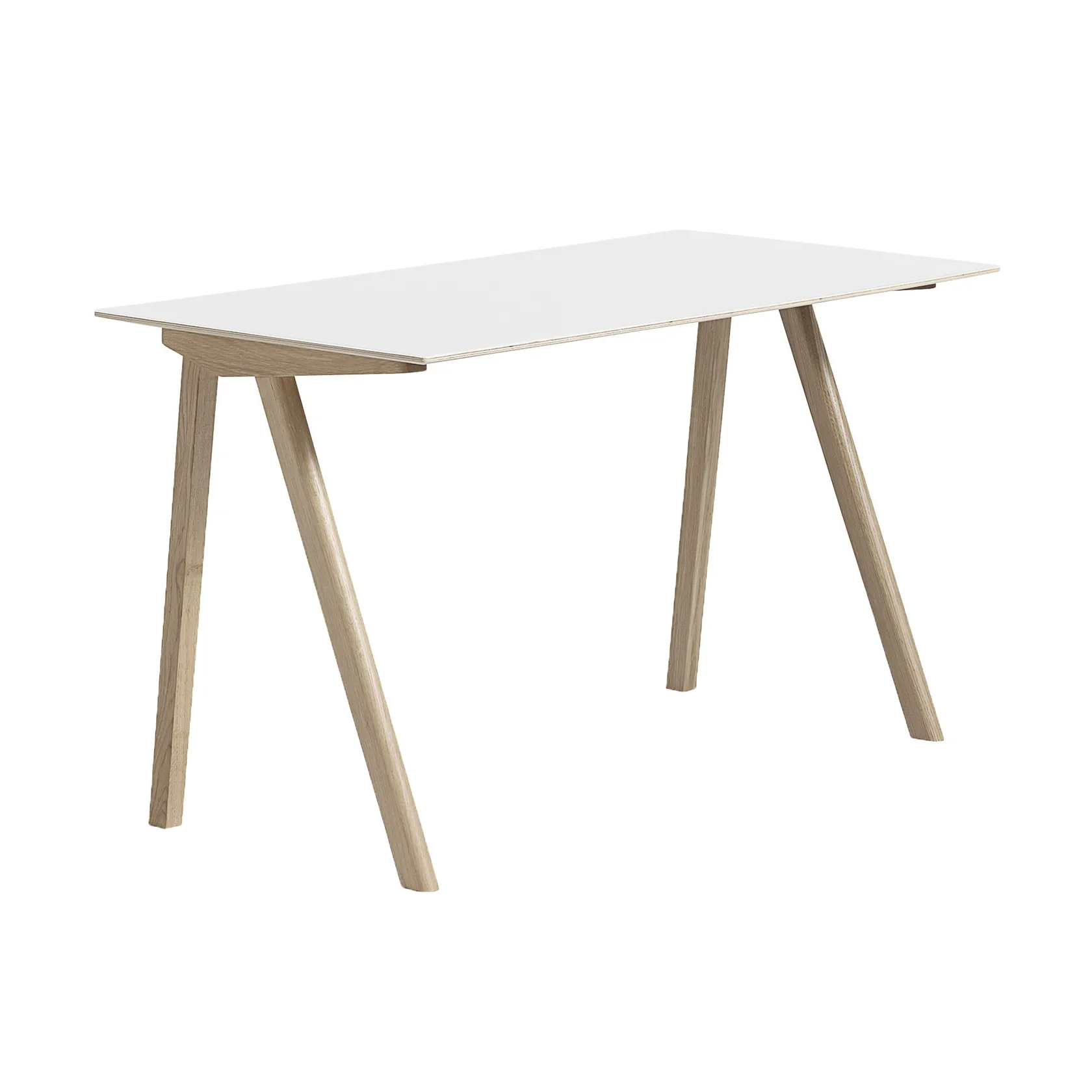 CPH90 2.0 desk 65x130 cm, White laminate-lacquered oak HAY