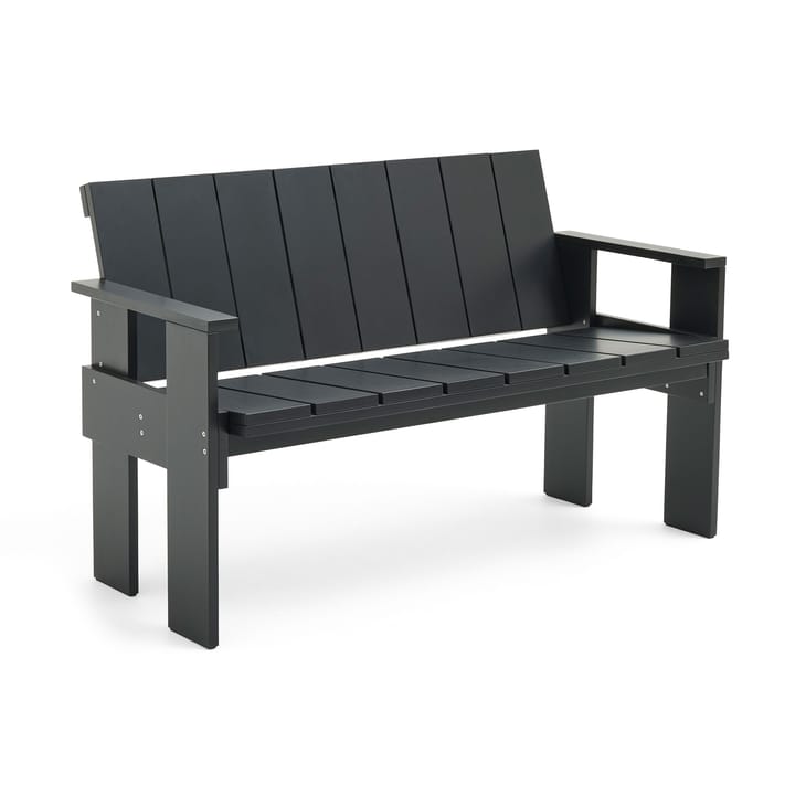 Crate Dining Bench lacquered pine - Black - HAY