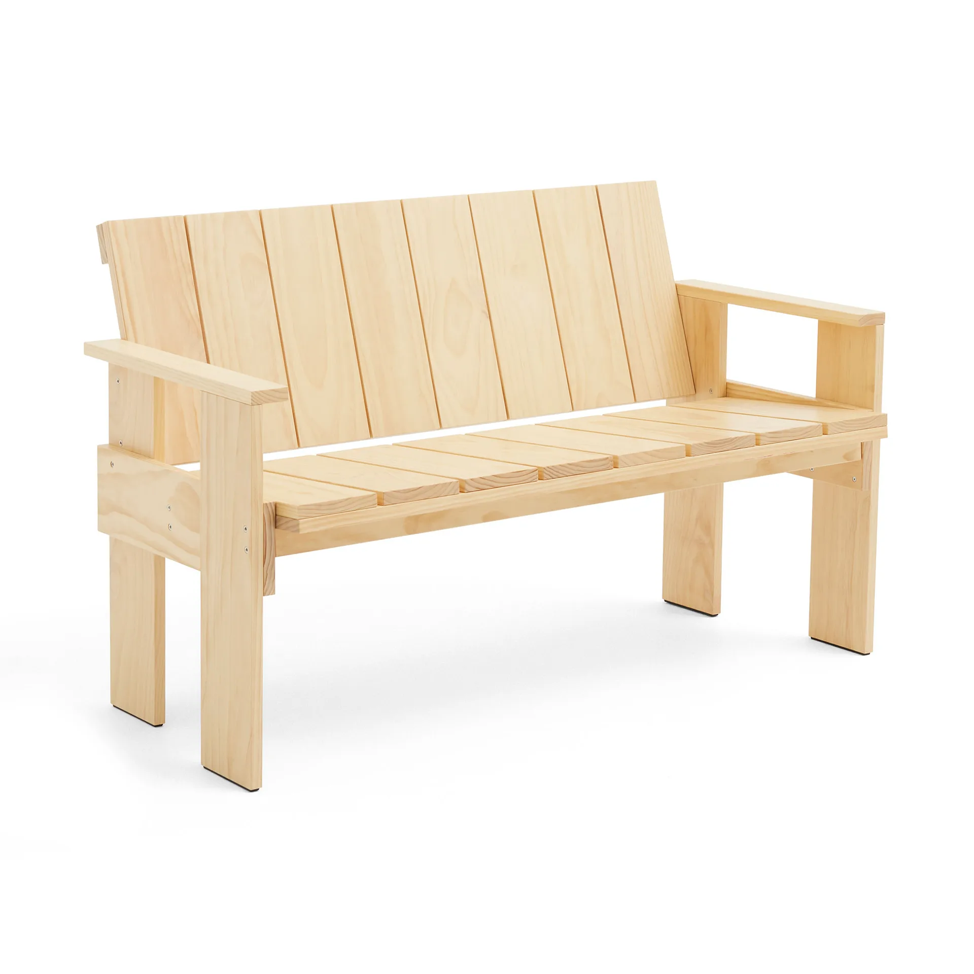 Crate Dining Bench lacquered pine, Clear HAY