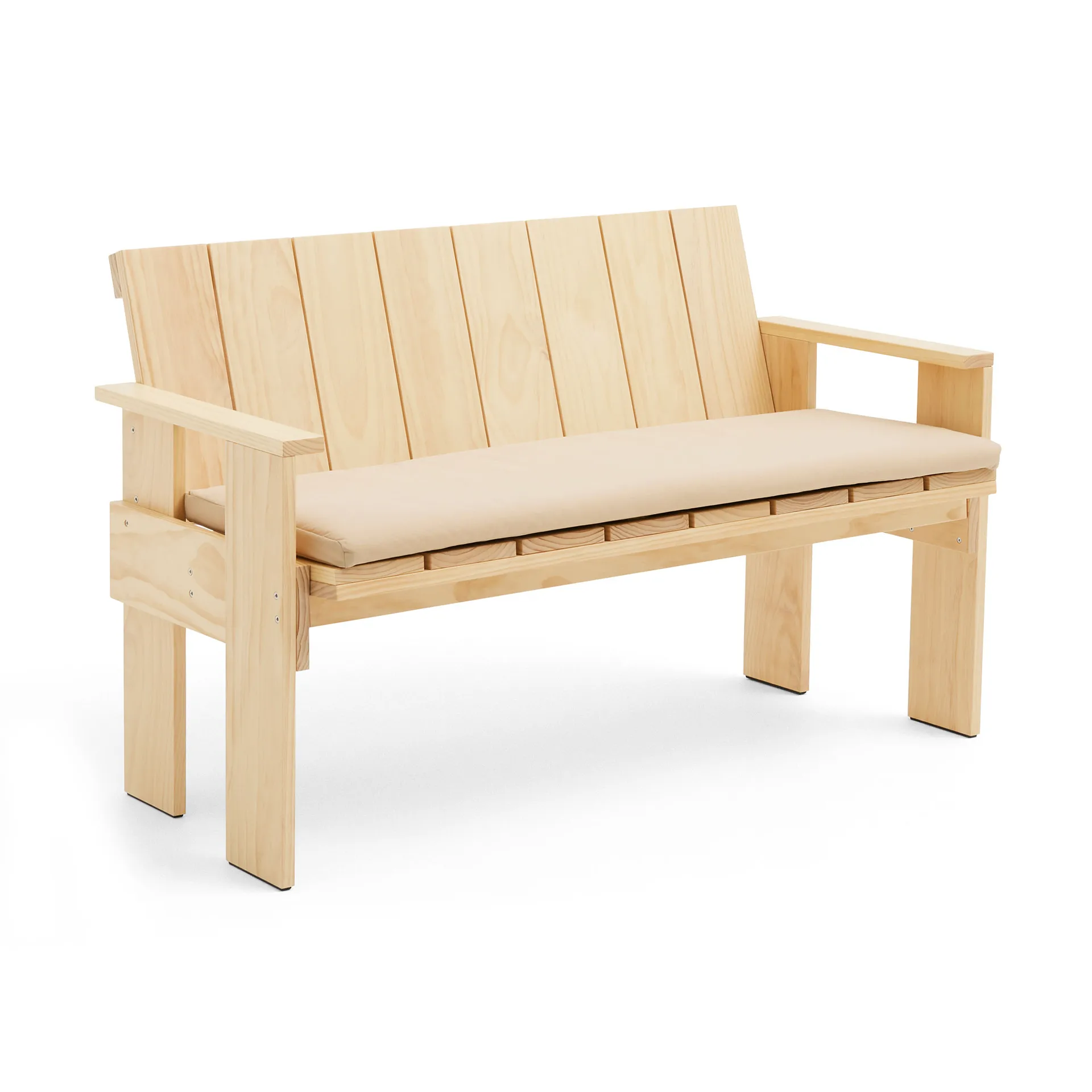 Crate Dining Bench lacquered pine, Clear HAY
