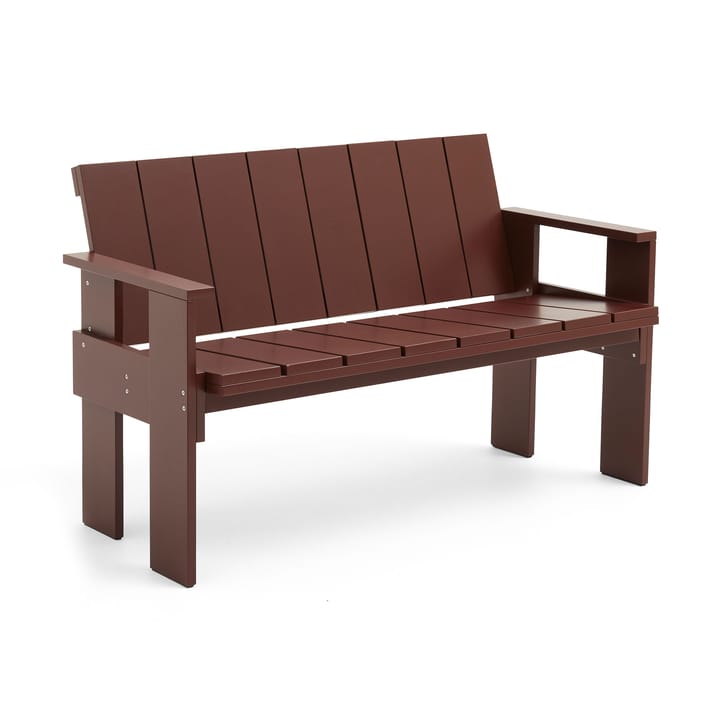 Crate Dining Bench lacquered pine - Iron red - HAY