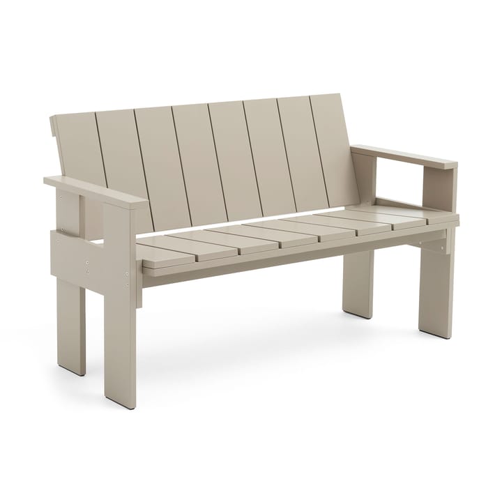 Crate Dining Bench lacquered pine - London fog - HAY
