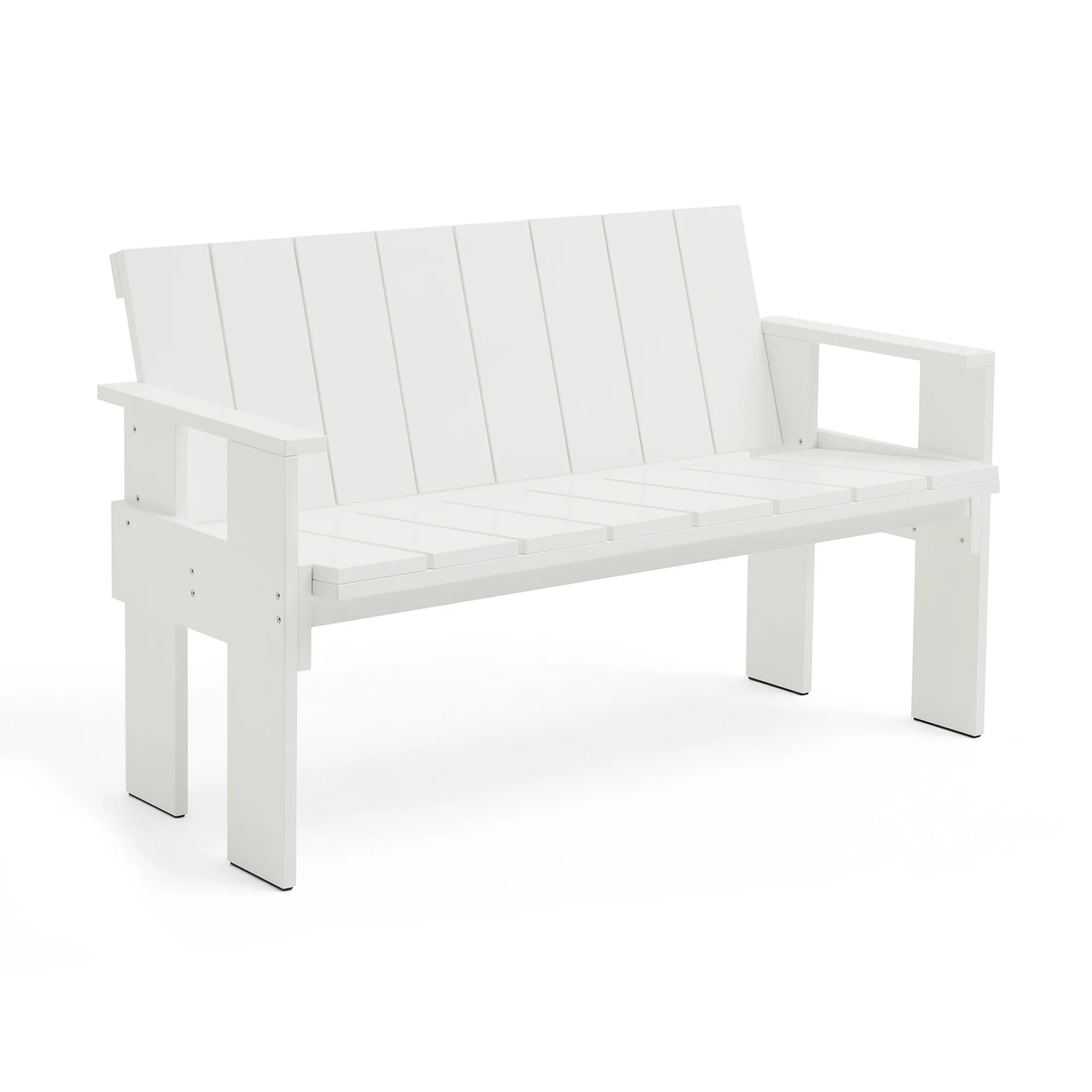 Crate Dining Bench lacquered pine, White HAY