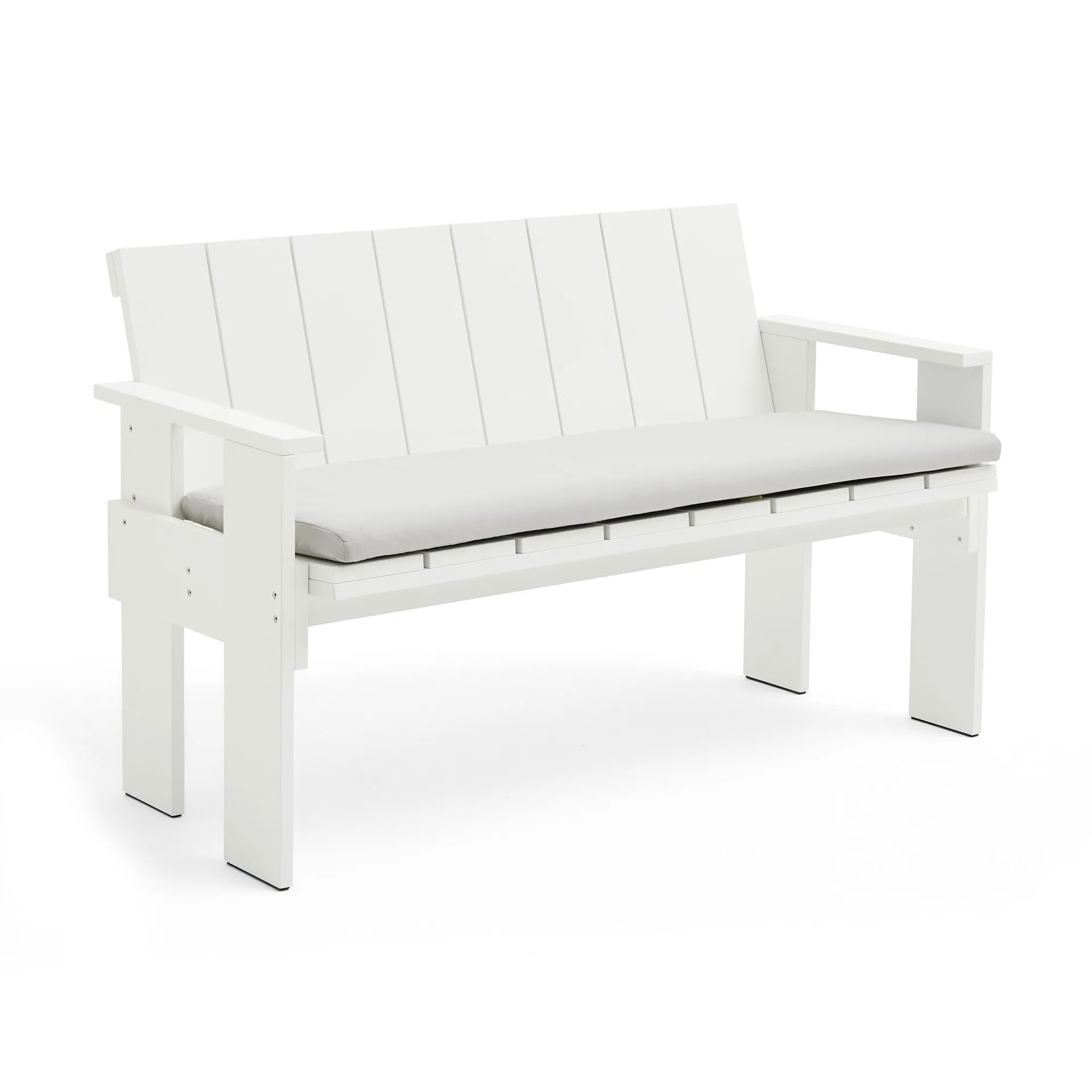 Crate Dining Bench lacquered pine, White HAY