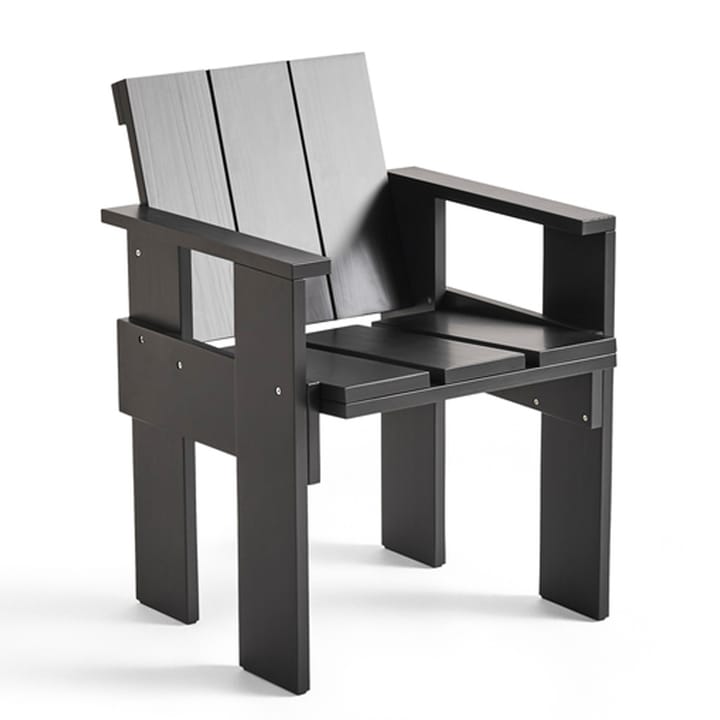 Crate Dining Chair armchair lacquered pine - Black - HAY