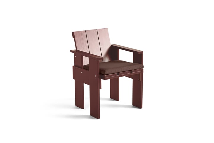 Crate Dining Chair armchair lacquered pine - Iron red - HAY