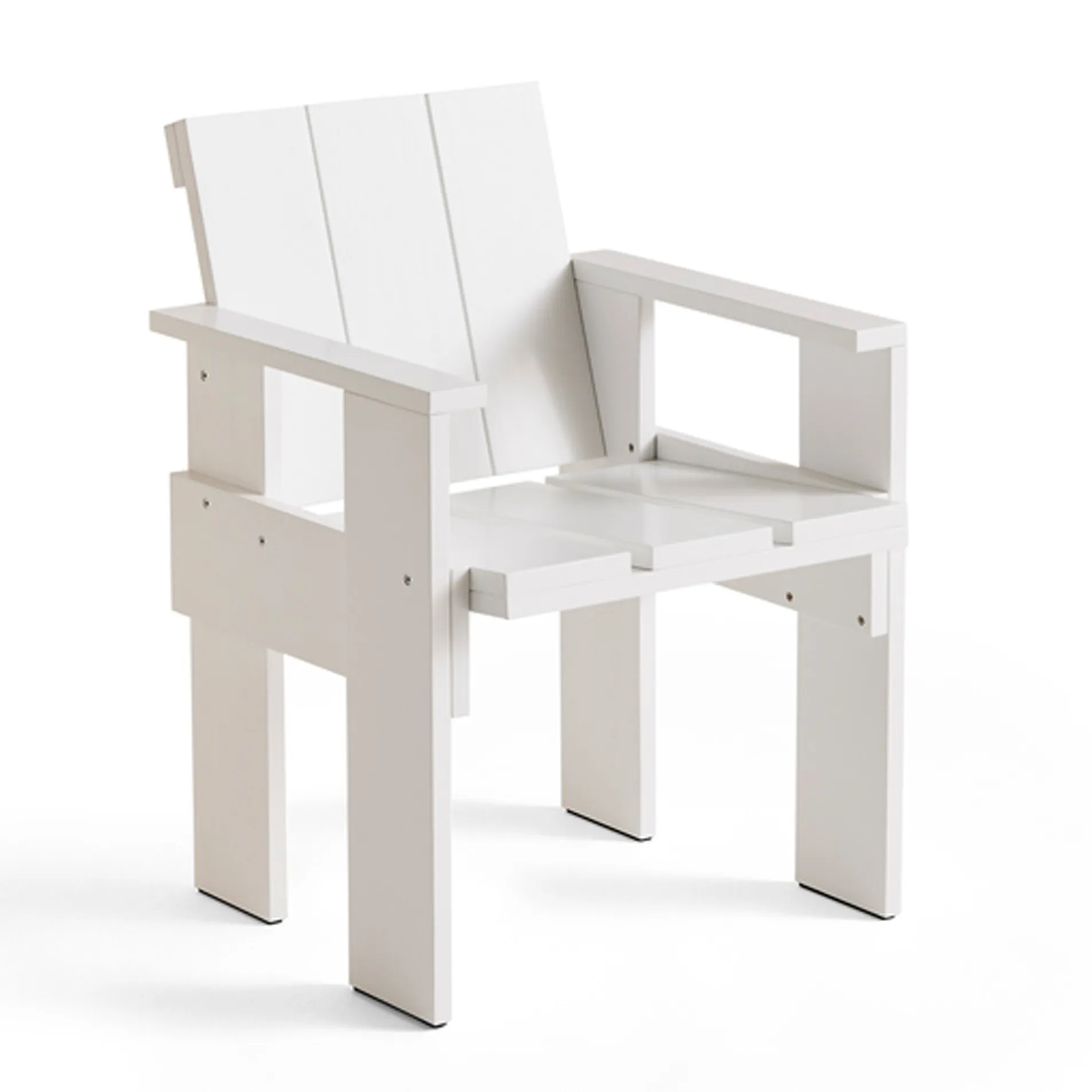 Crate Dining Chair armchair lacquered pine, White HAY