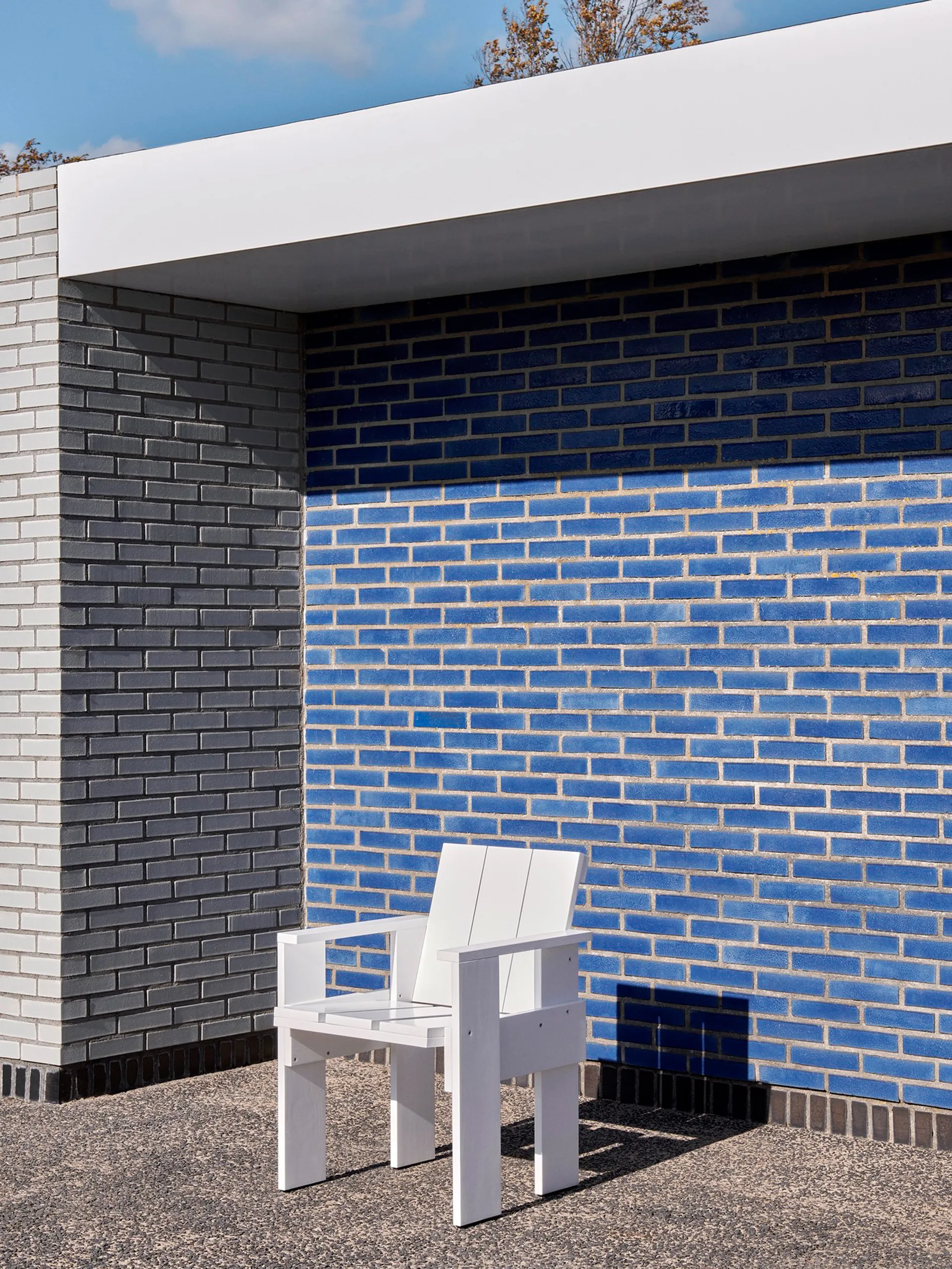 Crate Dining Chair armchair lacquered pine, White HAY