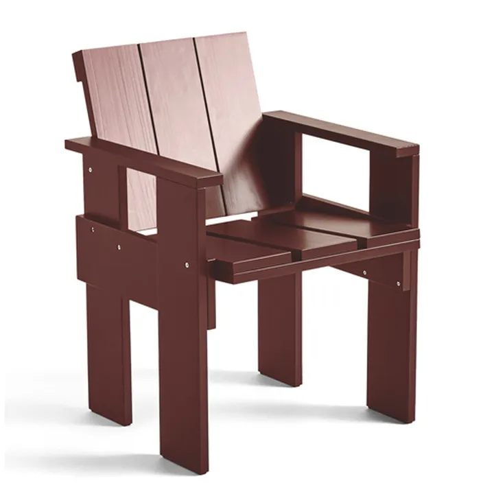 Crate Dining Chair chair with armrests - Iron red - HAY