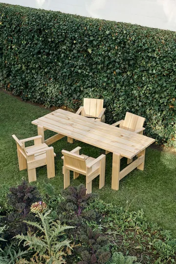 Crate Dining Chair chair with armrests - Water-based lacquered pinewood - HAY