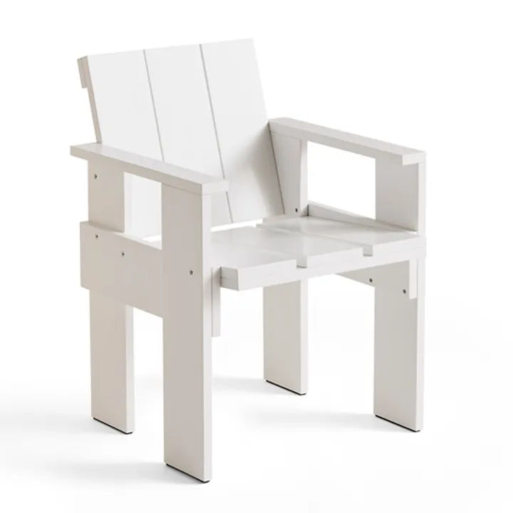 Crate Dining Chair chair with armrests - White - HAY