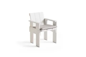 Crate Dining Chair chair with armrests - White - HAY