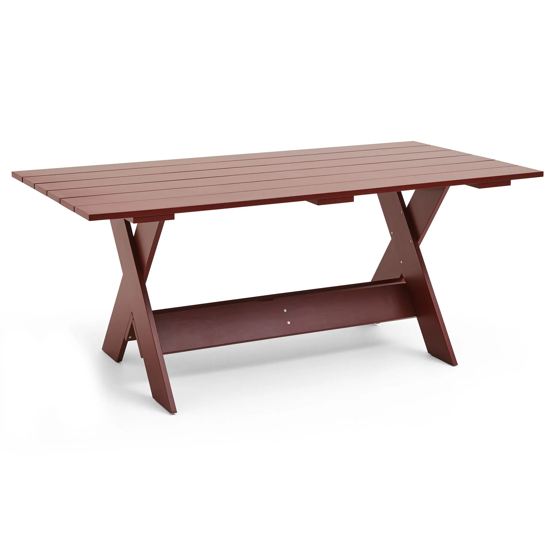 Crate Dining Table, 180x89.5 cm, lacquered pine, Iron red HAY