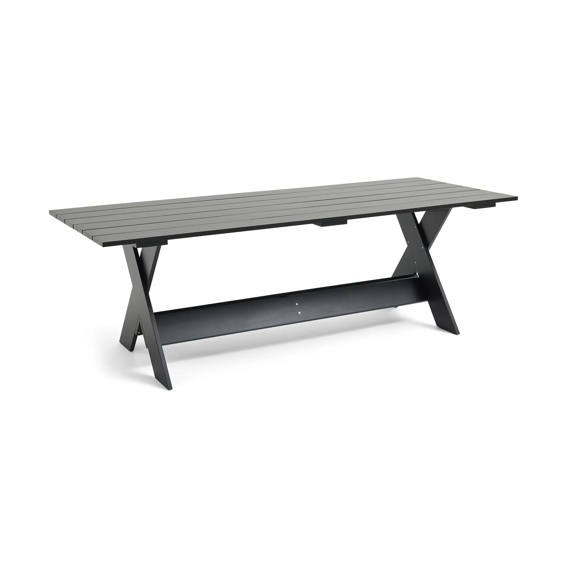 Crate Dining Table 230x89.5 cm lacquered pine, Black HAY