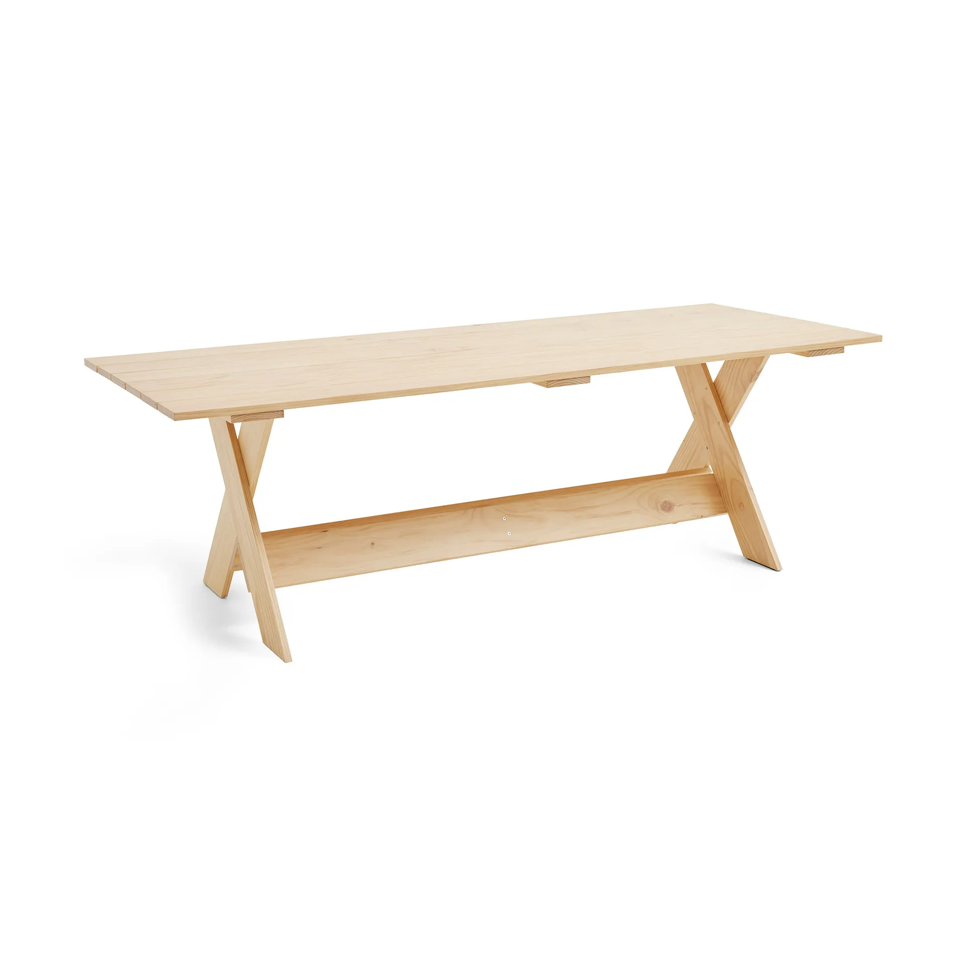 Crate Dining Table 230x89.5 cm lacquered pine, Clear HAY