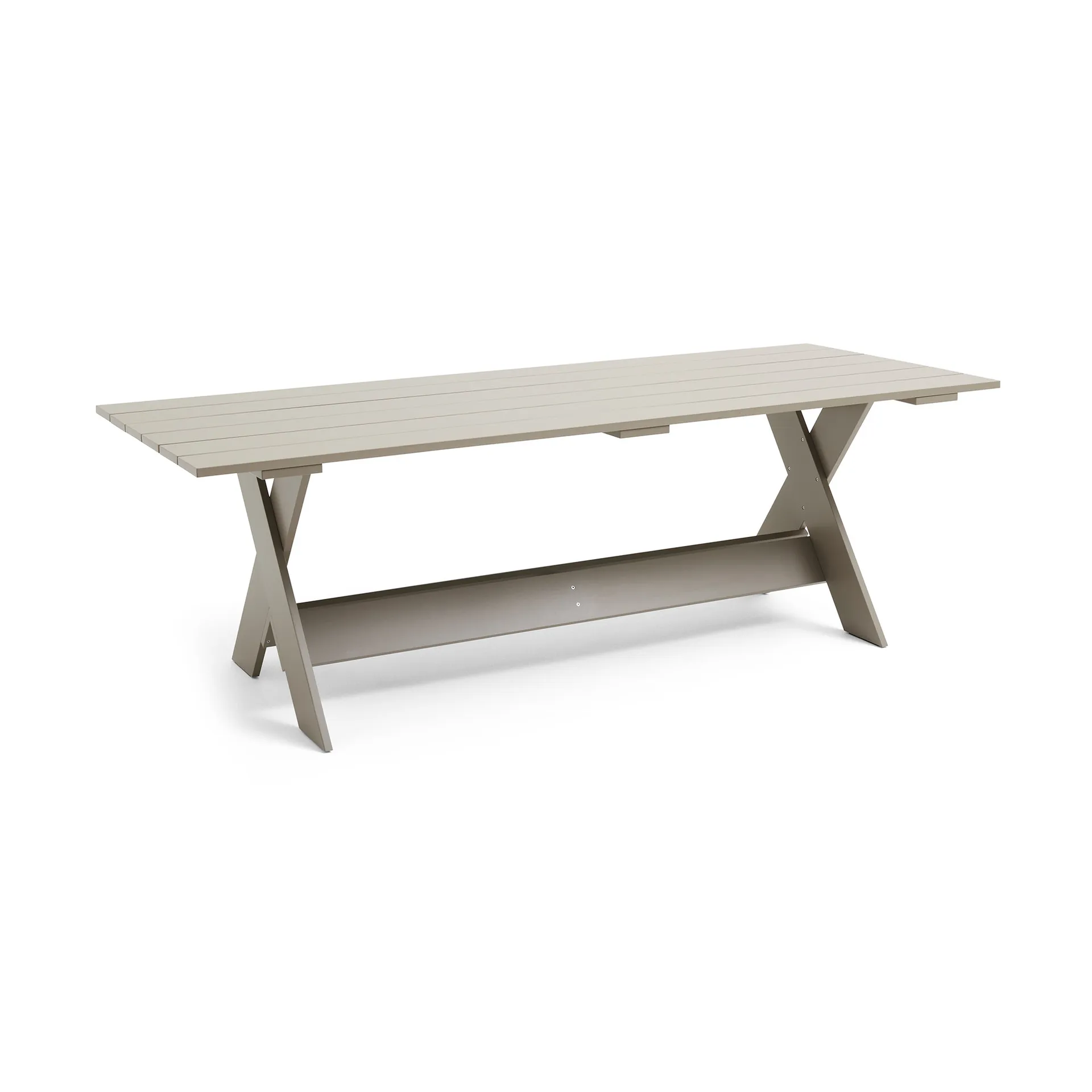 Crate Dining Table 230x89.5 cm lacquered pine, London fog HAY