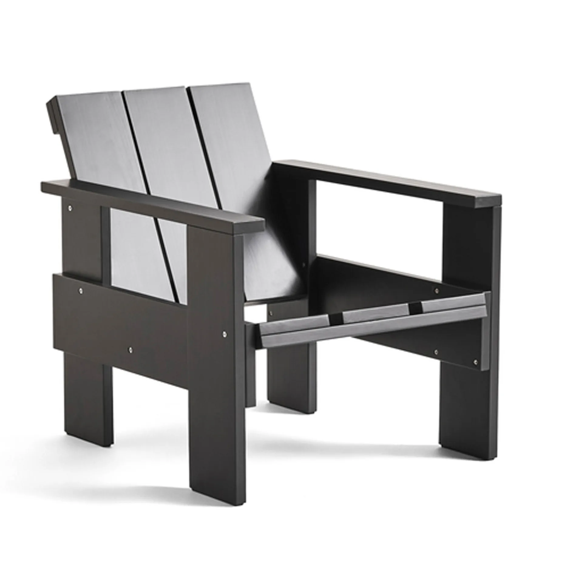 Crate lounge chair lacquered pine, Black HAY