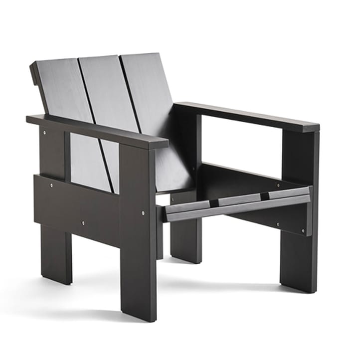 Crate lounge chair lacquered pine - Black - HAY