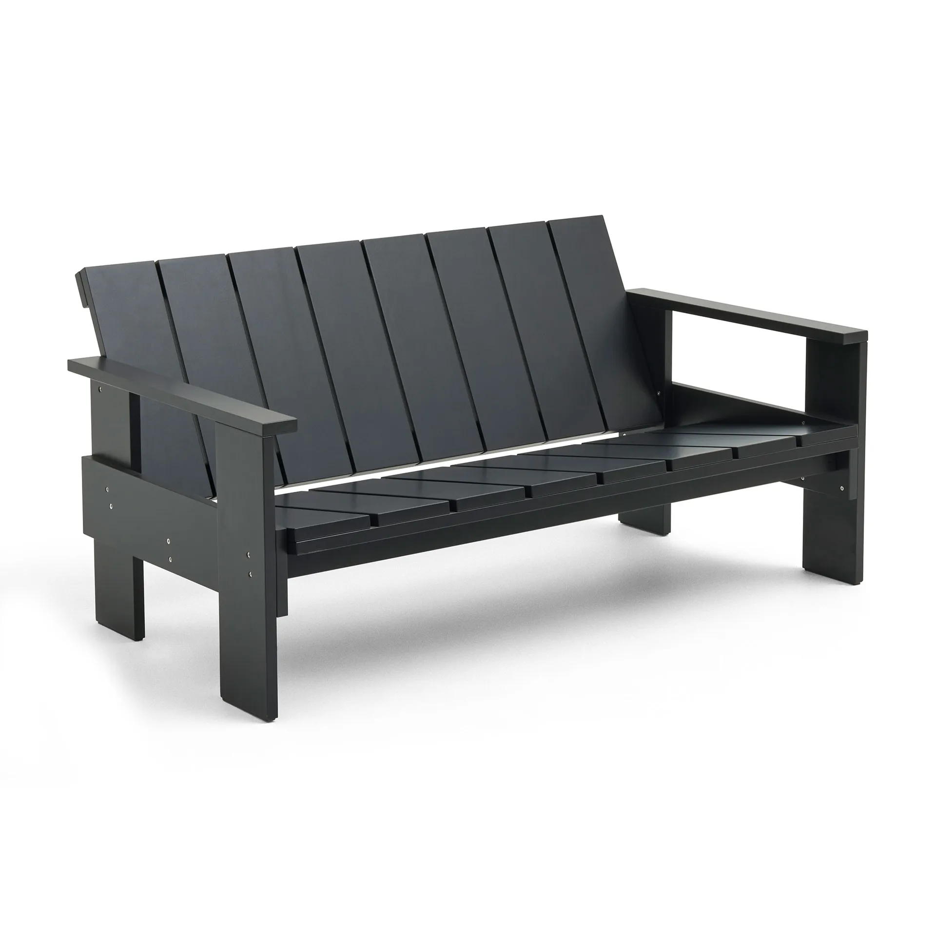 Crate Lounge sofa lacquered pine, Black HAY