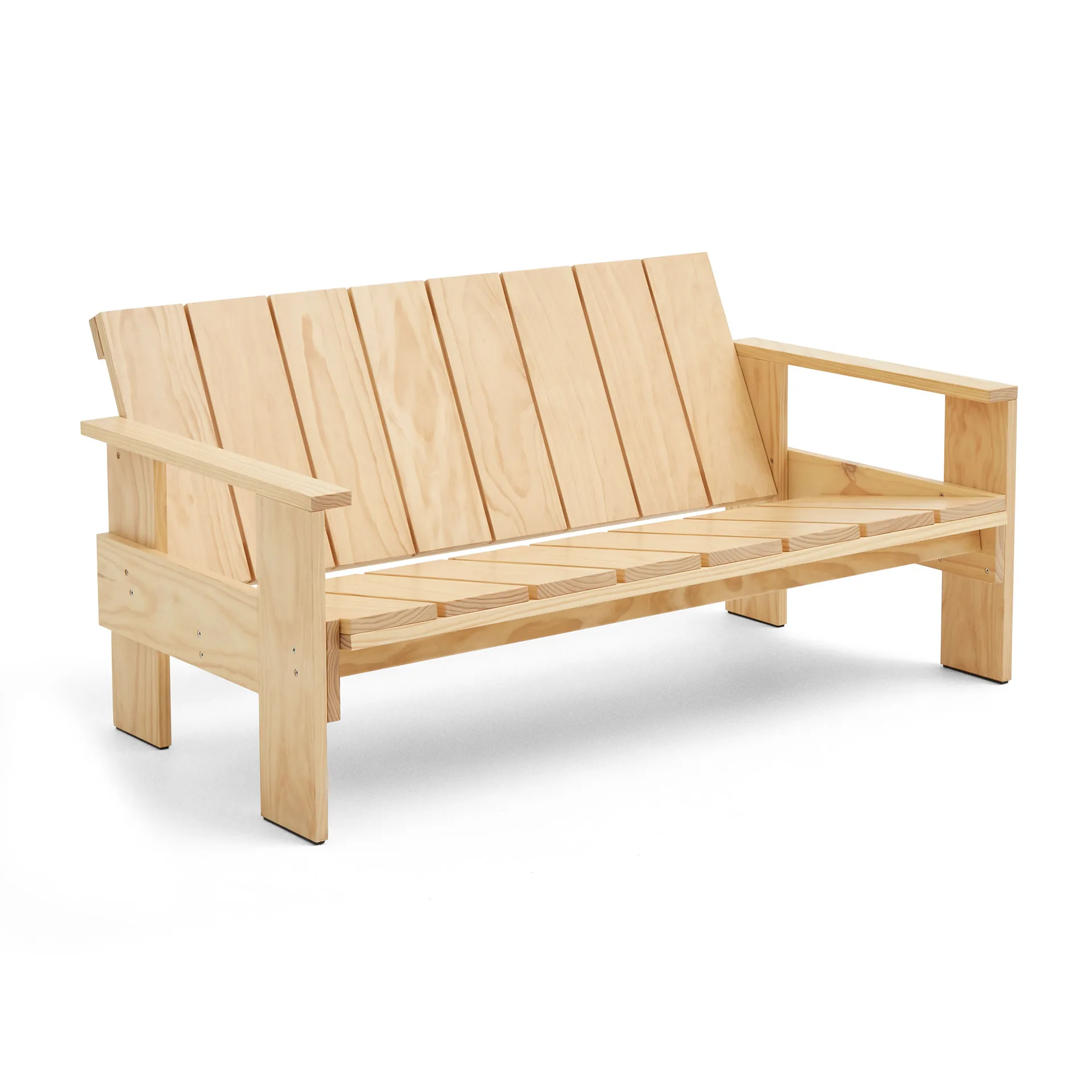 Crate Lounge sofa lacquered pine, Clear HAY