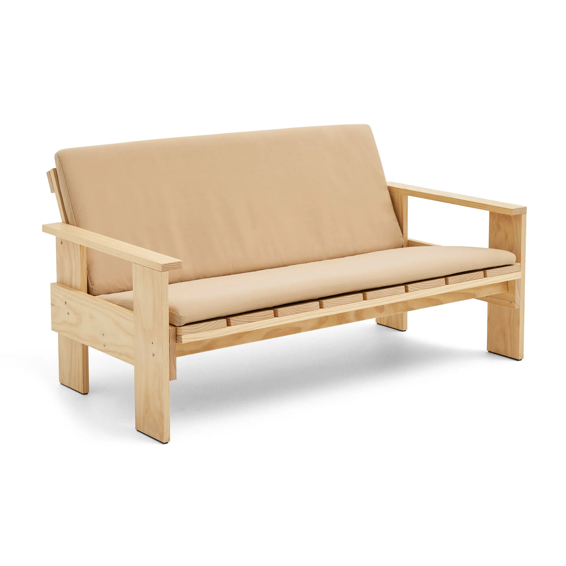 Crate Lounge sofa lacquered pine, Clear HAY
