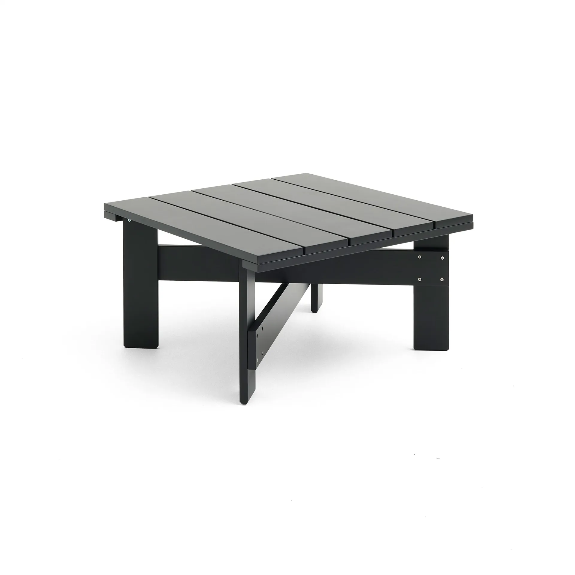 Crate Low table 75.5x75.5 cm lacquered pine, Black HAY