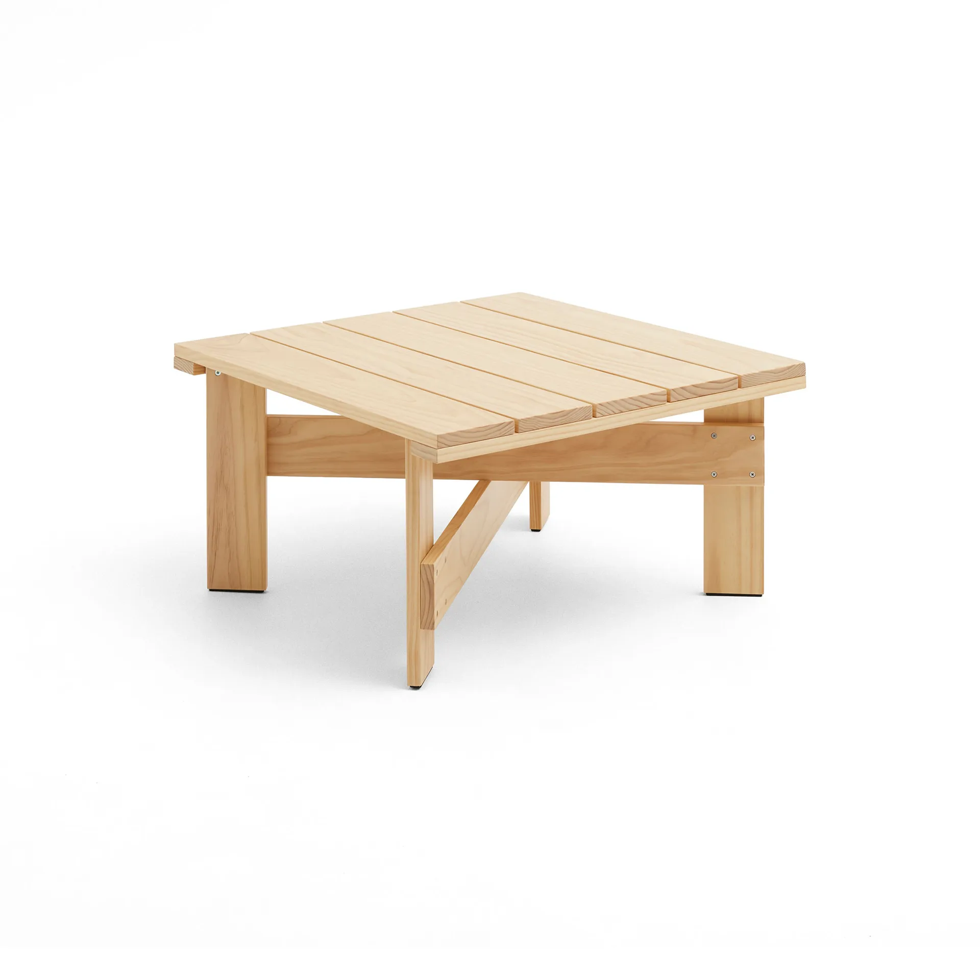 Crate Low table 75.5x75.5 cm lacquered pine, Clear HAY