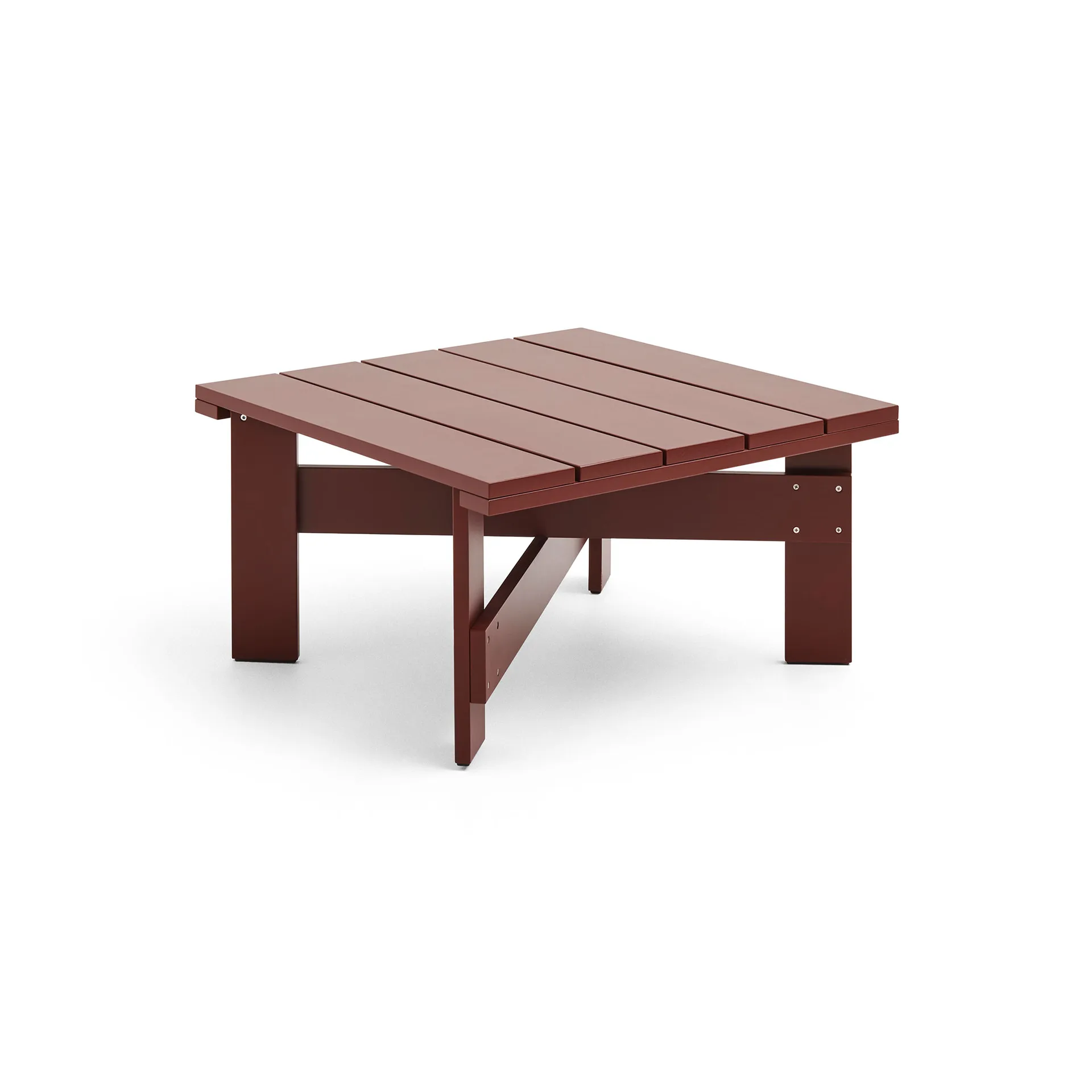 Crate Low table 75.5x75.5 cm lacquered pine, Iron red HAY