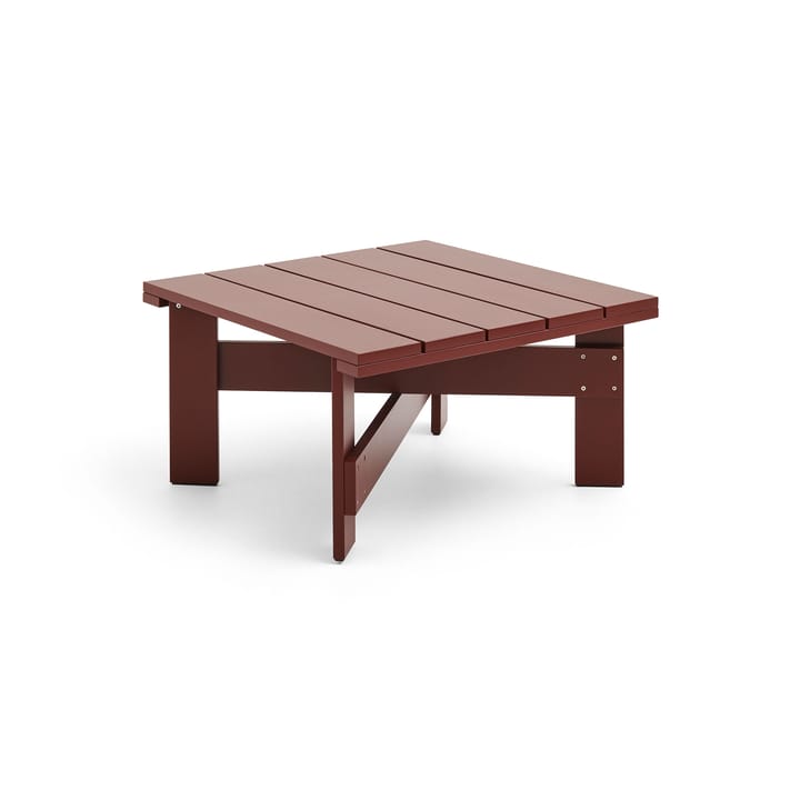 Crate Low table 75.5x75.5 cm lacquered pine - Iron red - HAY