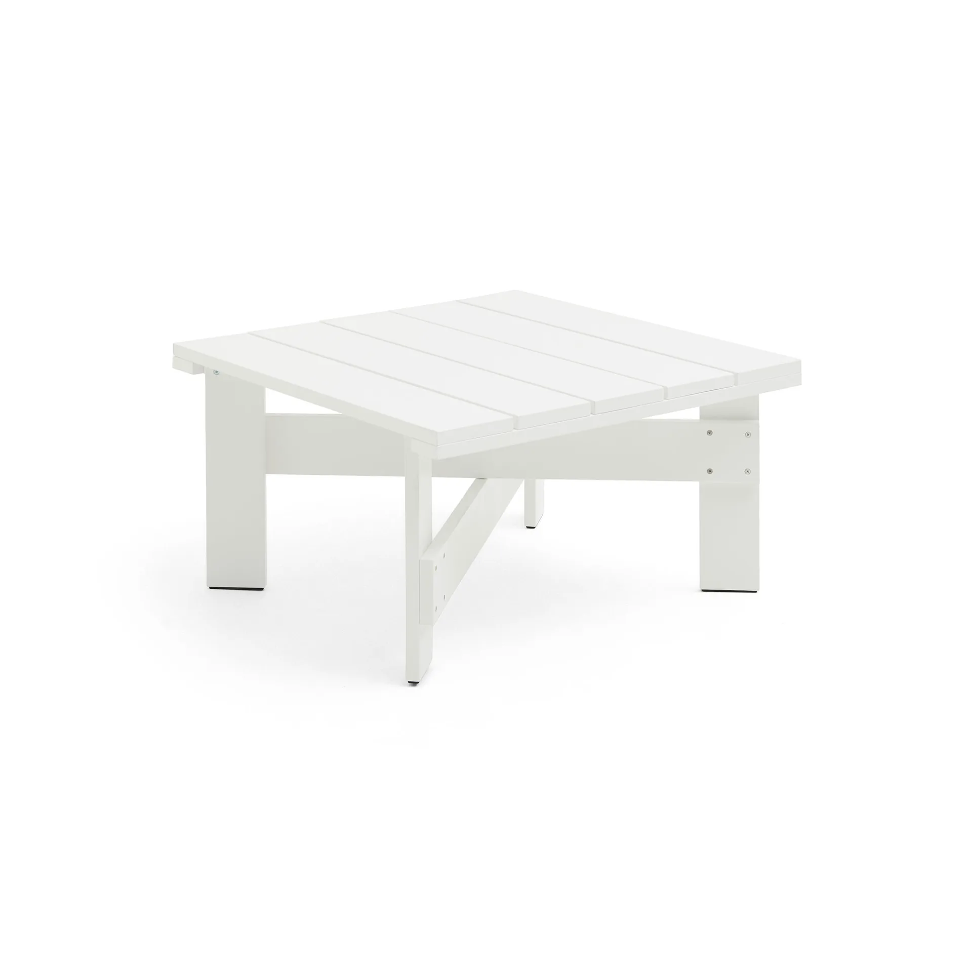 Crate Low table 75.5x75.5 cm lacquered pine, White HAY
