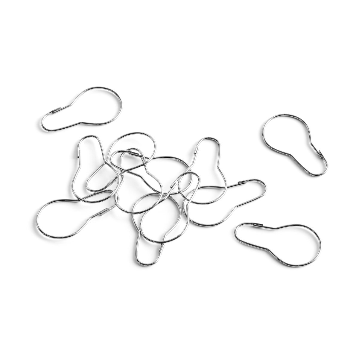 HAY Curtain rings to shower curtain 12-pack Chrome | Scandinavian Design | Shower curtains | Silver-coloured