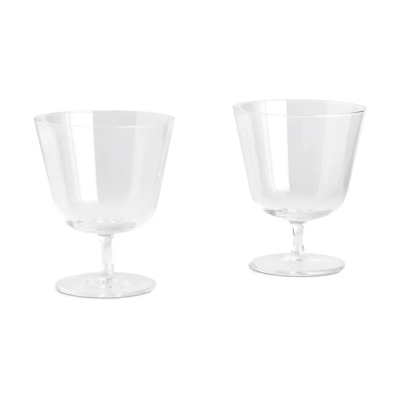 HAY Curve Stem drinking glass 2-pack Clear | Scandinavian Design | Drinking glasses & tumblers | Transparent