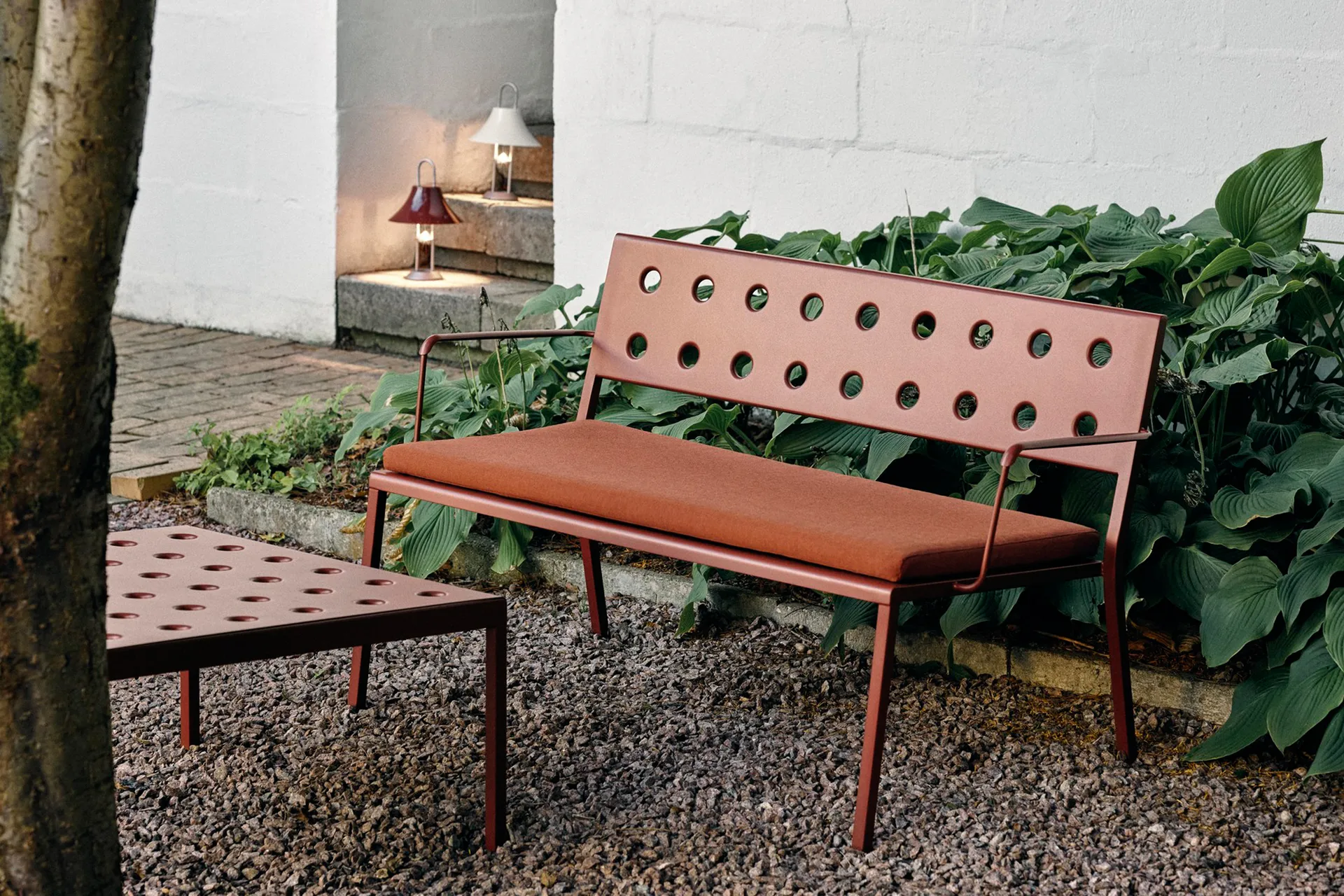 Cushion for Balcony Lounge bench, Red cayenne HAY