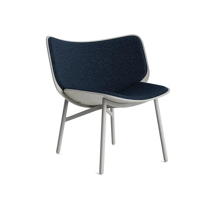 Dapper lounge chair - Flamiber J4 dark blue-dusty grey oak-grey frame - HAY