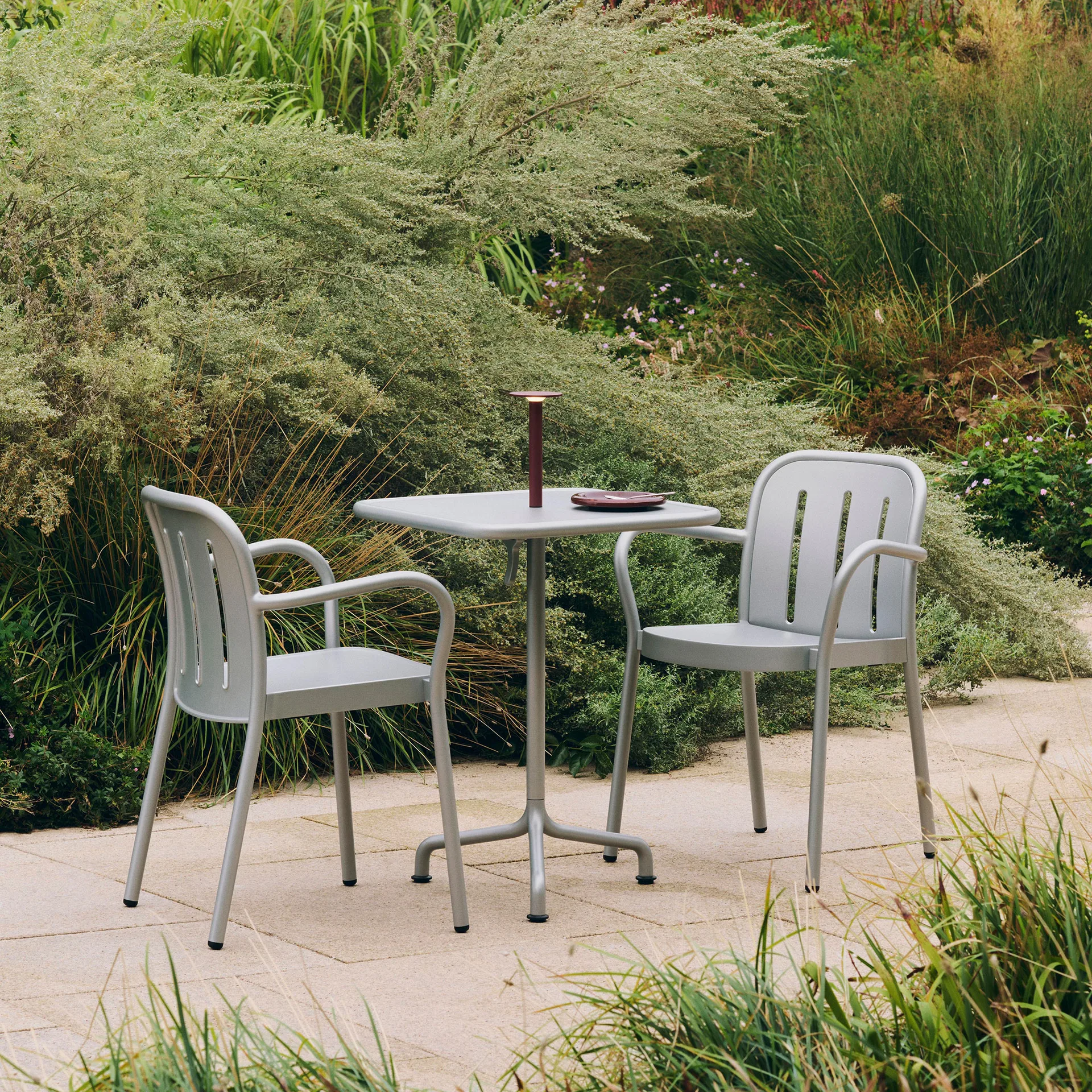 Deville table, Silver grey, 60x70x74 cm HAY