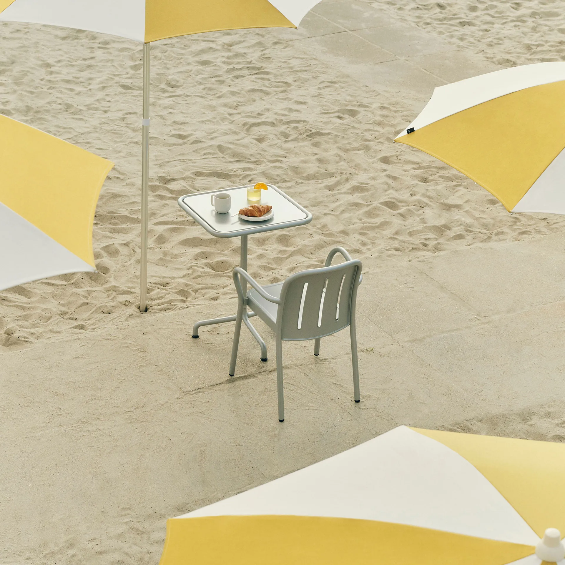 Deville table, Silver grey, 60x70x74 cm HAY