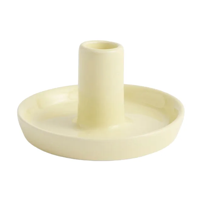 Disc candleholder - Lime white, Ø7x4 cm - HAY