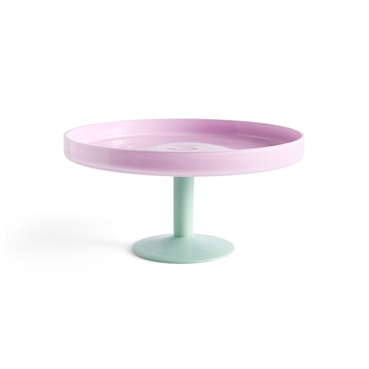 Display cake saucer on foot Ø26.5 cm - Pink-mint - HAY