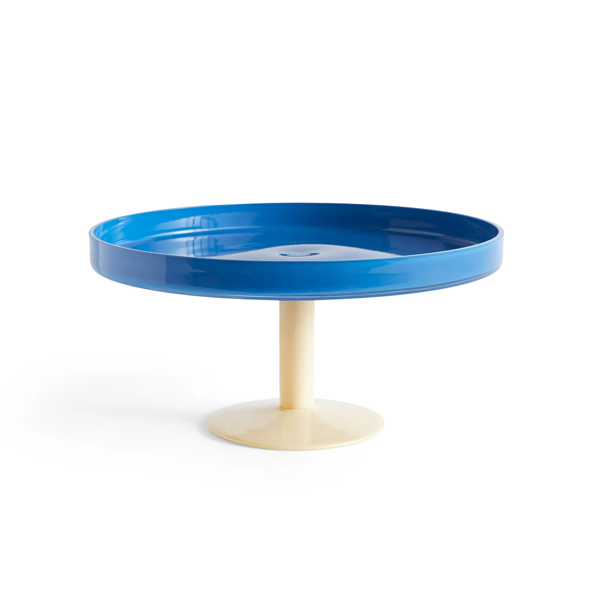 Display cake stand on foot Ø26.5 cm, Blue-beige HAY