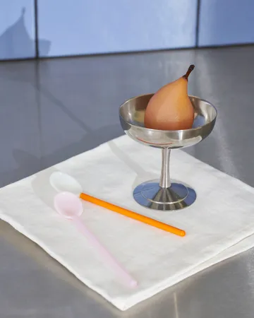 Duo glass spoons 2-pack - Light pink-bright orange - HAY