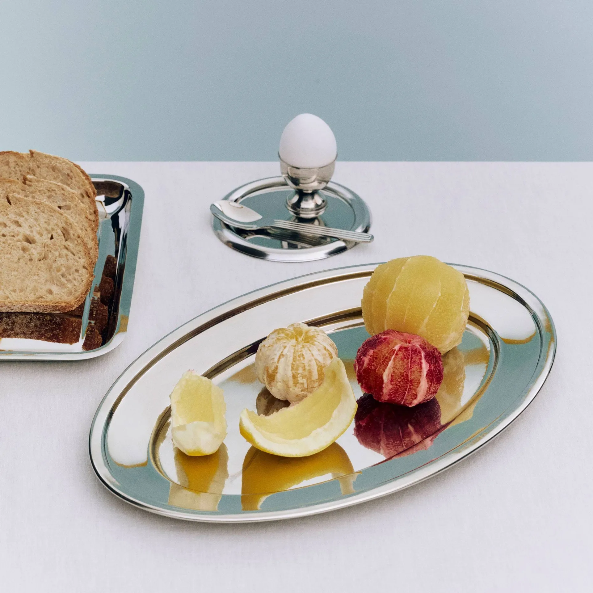 Essential Steel serving platter, Stainless steel oval Large HAY