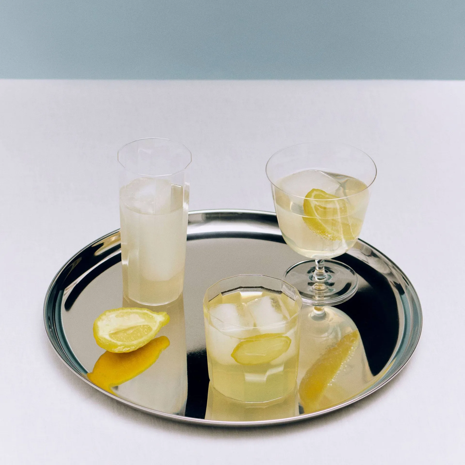 Essential Steel serving platter, Stainless steel round medium HAY